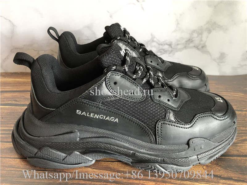 BALENCiAGA black Triple S clear sole sneakers femme